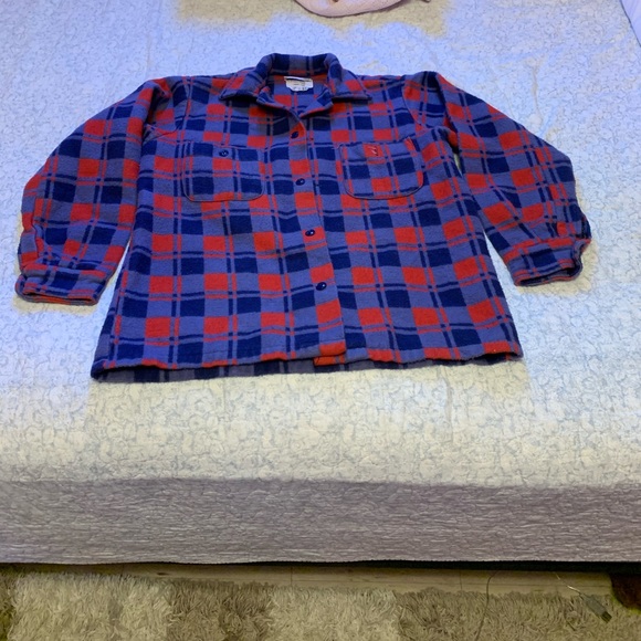 Red and Blue Sweater-like Button Up - Picture 3 of 6
